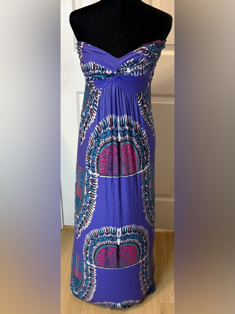 Angie Purple strapless Maxi dress